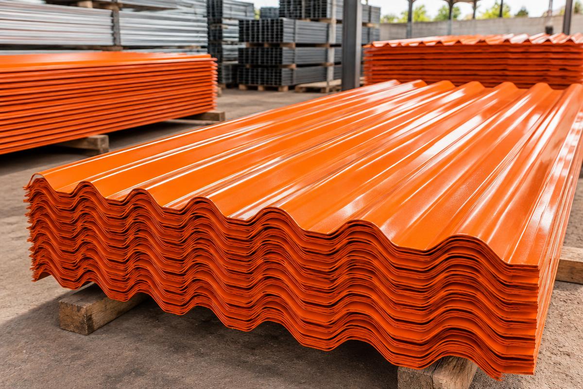 Tôle ondulée orange 0,20 mm